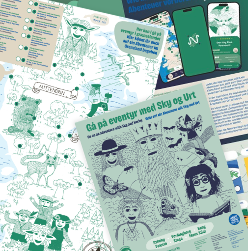 Marketingmaterialer Billede af forskellige marketingmaterialer i Natureventyr